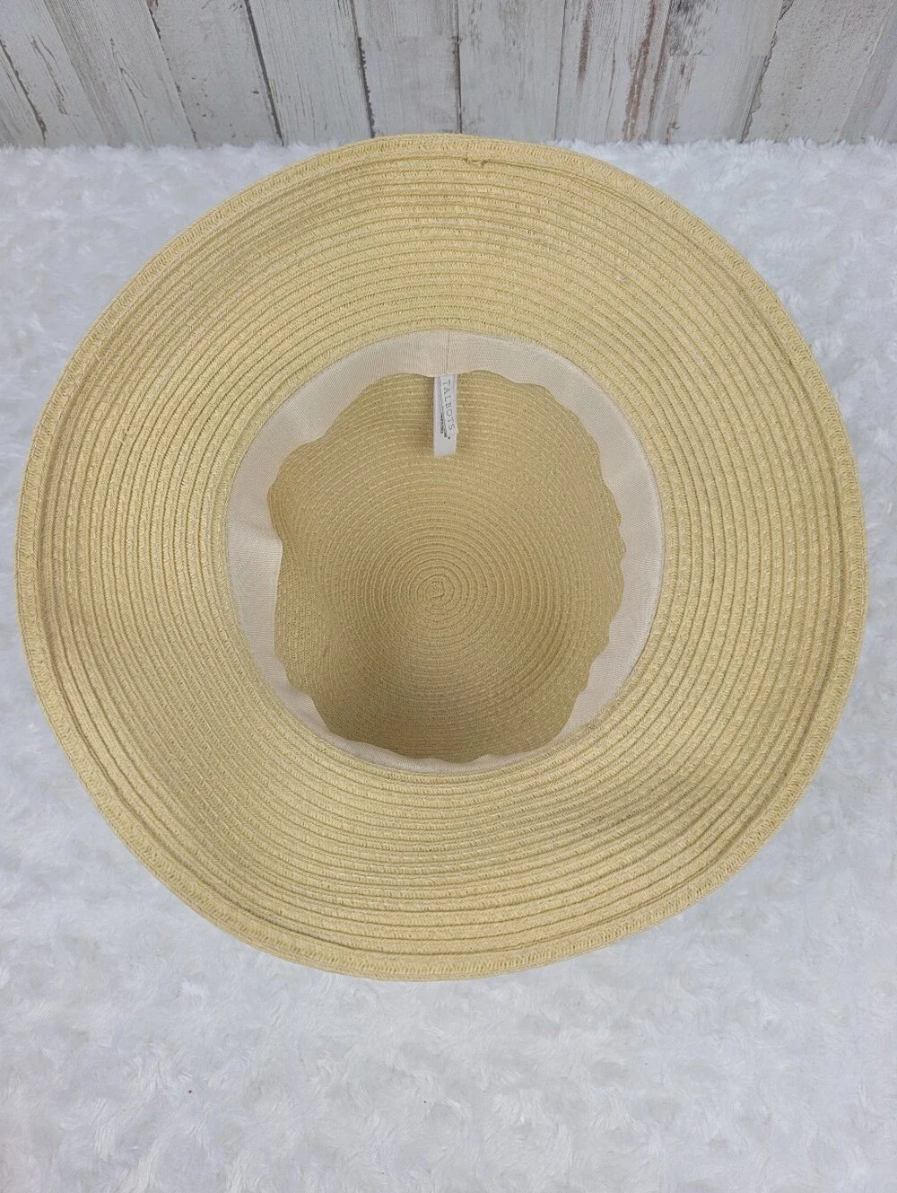 Talbots Paper Straw Woven Wide Brim Sun Hat Tan One Size